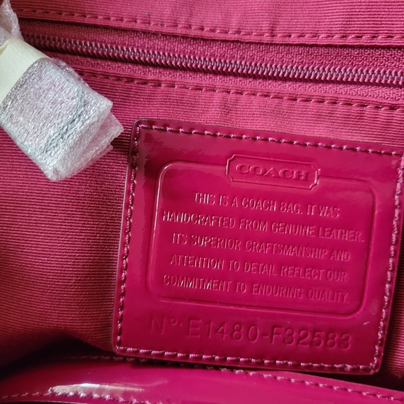 Coach Peyton Link C Embossed Leather Domed Satchel - Picture 7 of 15